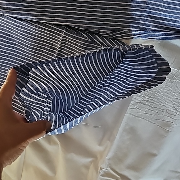 BeachLunchLounge Cropped Linen Striped Pants Size XXL - Picture 5 of 15